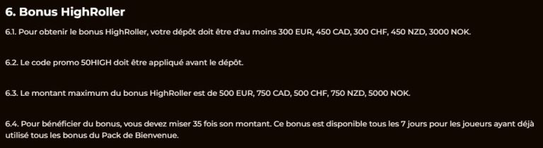 Rolldorado Casino bonus Highroller